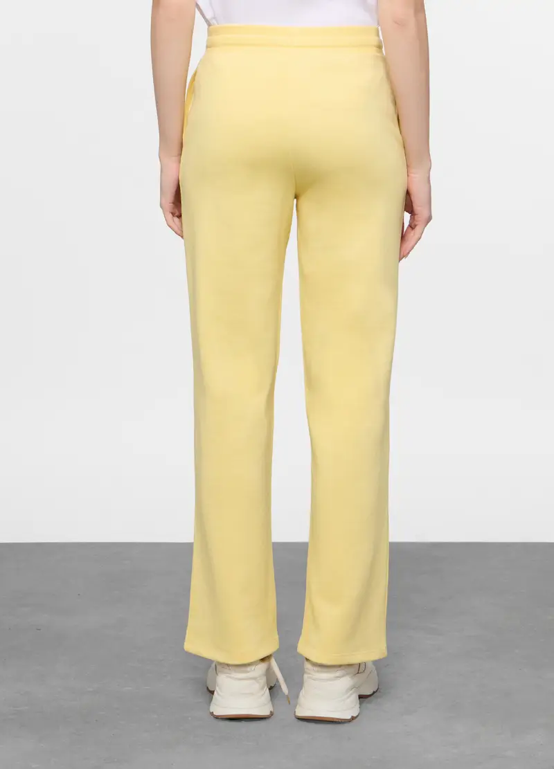 Jogger Wide Leg In French Terry Stretch Donna, Giallo chiaro miniatura 2