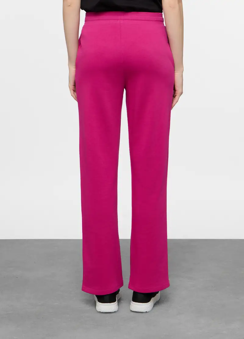 Jogger Wide Leg In French Terry Stretch Donna, Rosa fuxia miniatura 2