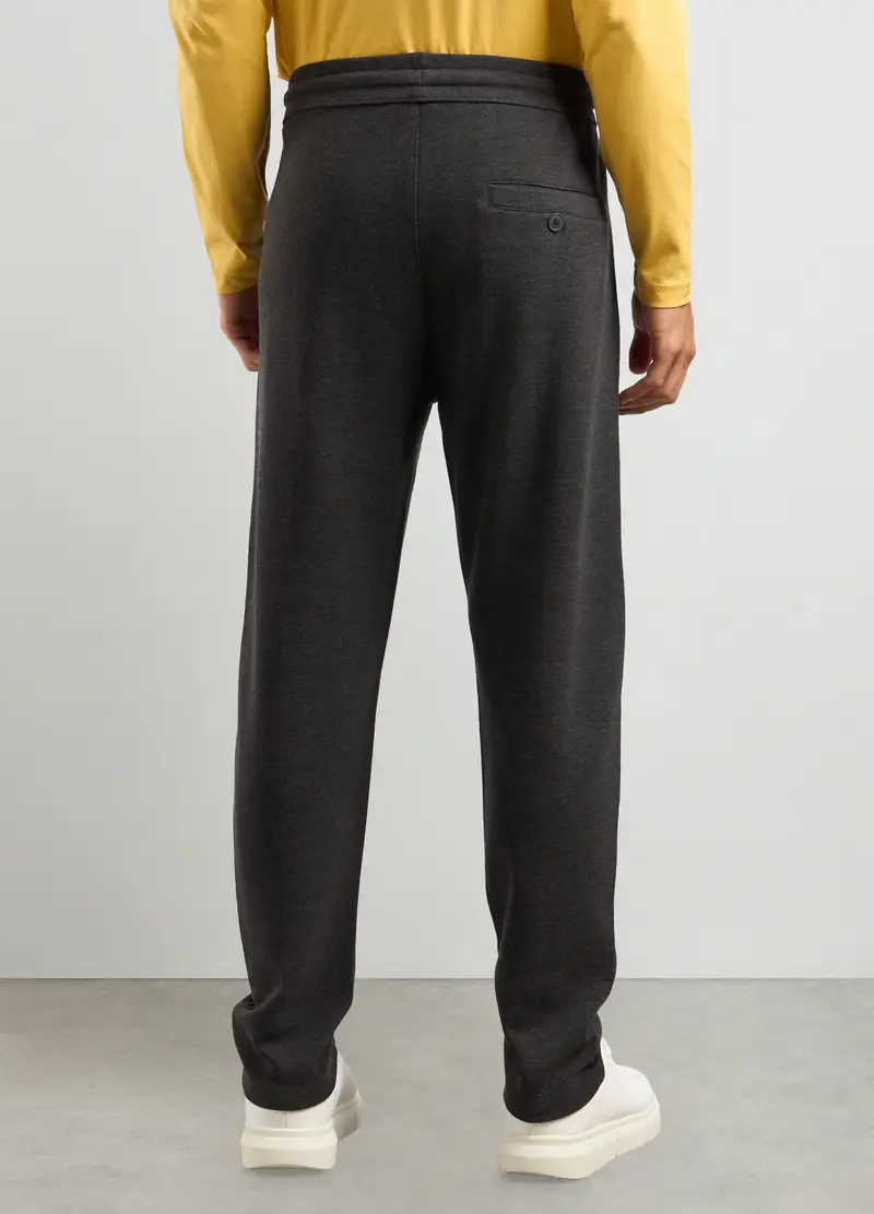 Joggers In Interlock Misto Cotone Uomo, Unisex, Grigio scuro melange miniatura 2