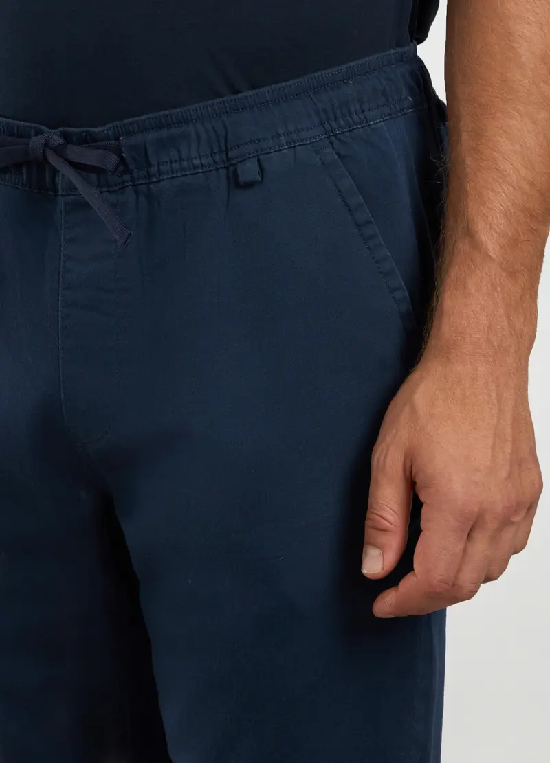 Joggers Slim Fit In Misto Cotone Uomo, Blu scuro miniatura 3