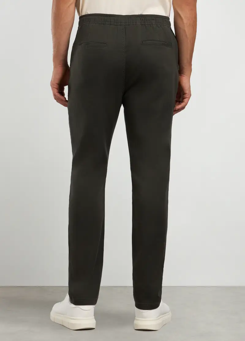 Joggers Slim Fit In Misto Cotone Uomo, Verde scuro miniatura 2