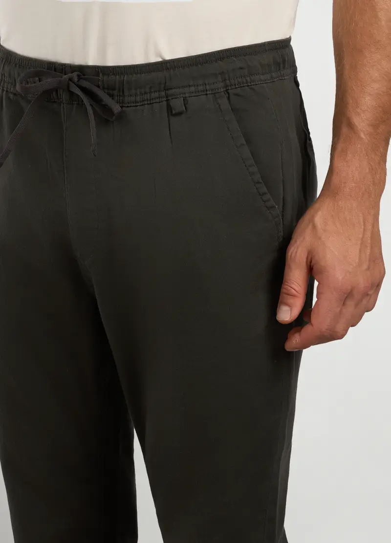 Joggers Slim Fit In Misto Cotone Uomo, Verde scuro miniatura 3