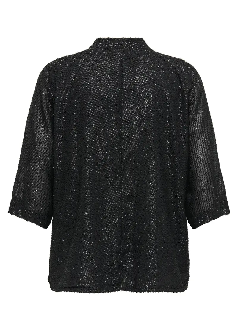 Kimono Con Maniche A 3/4, Unisex, Nero miniatura 2