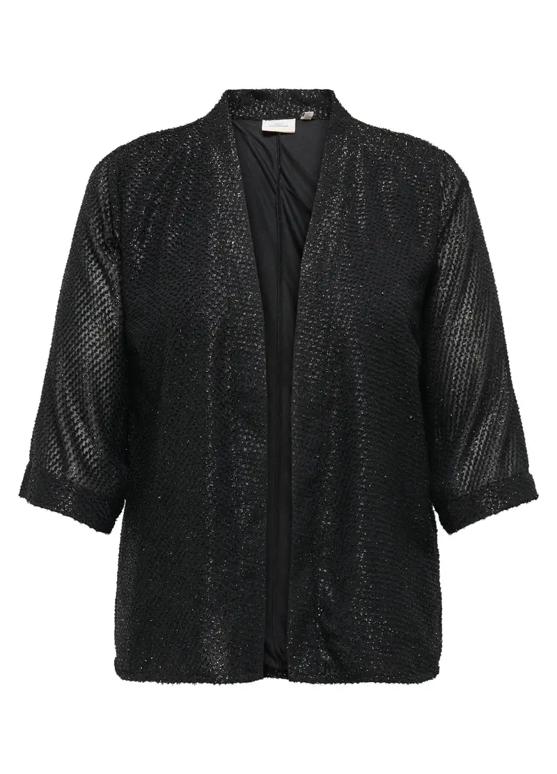 Kimono Con Maniche A 3/4, Unisex, Nero