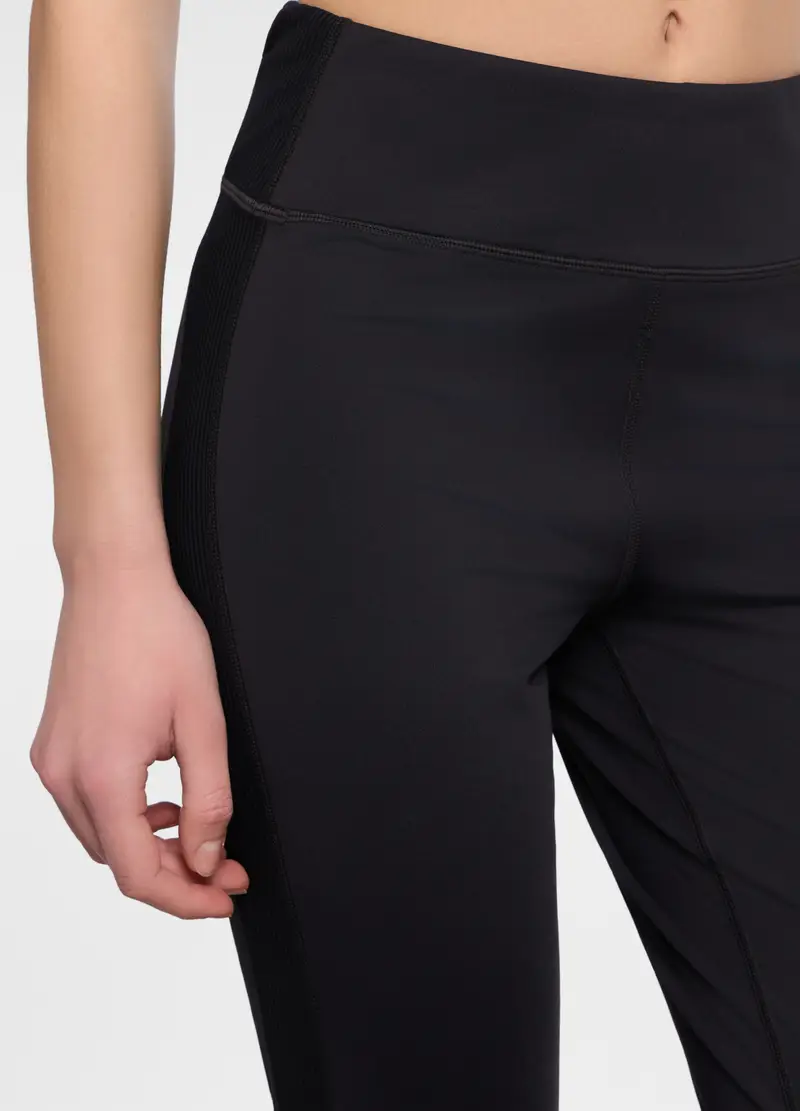 Leggings In Interlock Stretch Donna, Nero miniatura 3