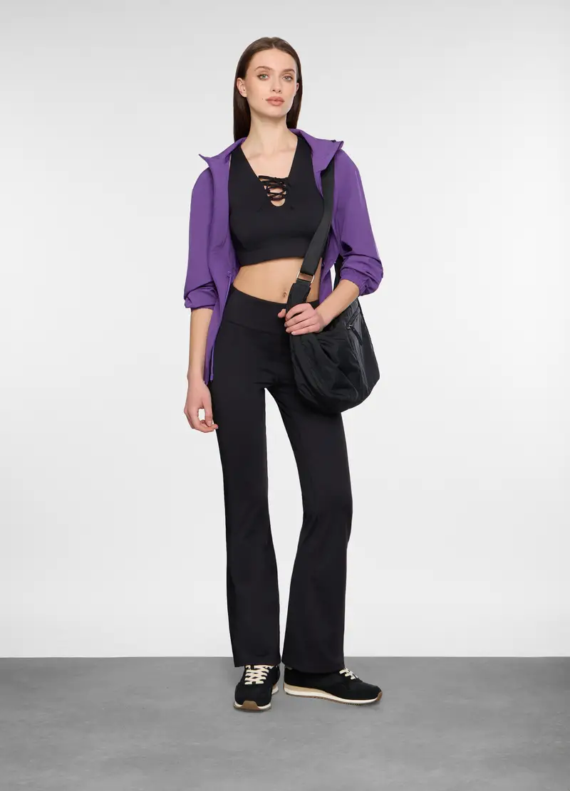 Leggings In Interlock Stretch Donna, Nero