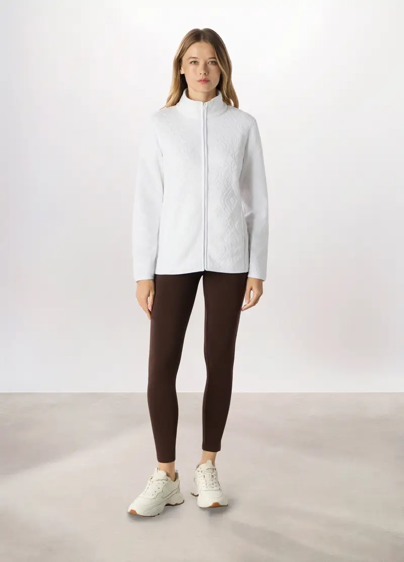 Leggings In Jersey Di Cotone Stretch Donna Holistic Fitness, Marrone cioccolato