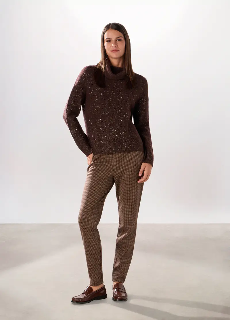 Leggings Misto Viscosa Donna, Marrone