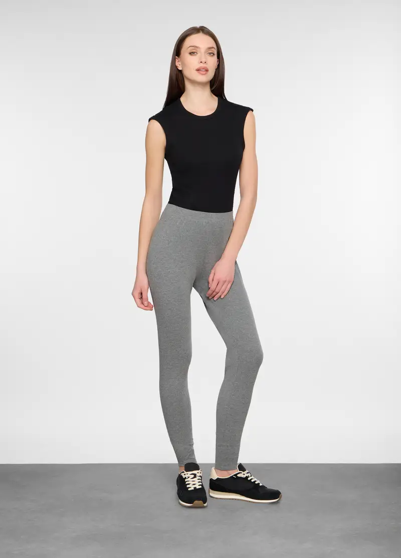 Leggings Slim Fit Stretch Donna, Grigio chiaro melange