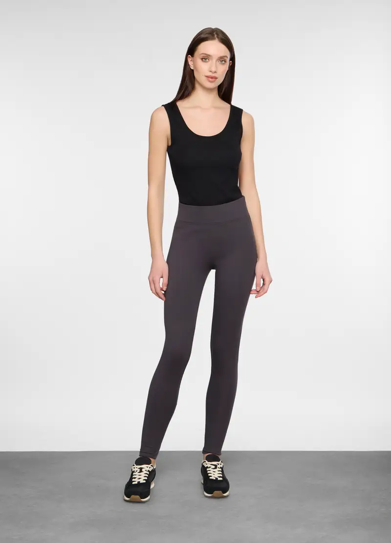 Leggings Slim Fit Stretch Donna, Grigio scuro