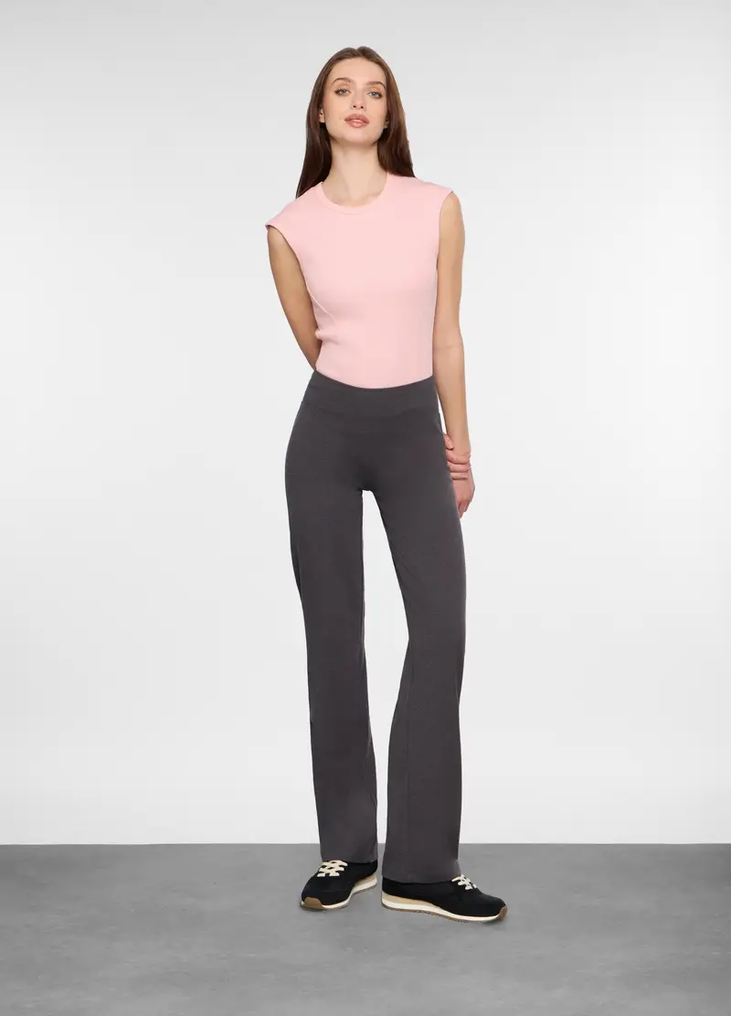 Leggings Yoga Fit Stretch Donna, Grigio scuro