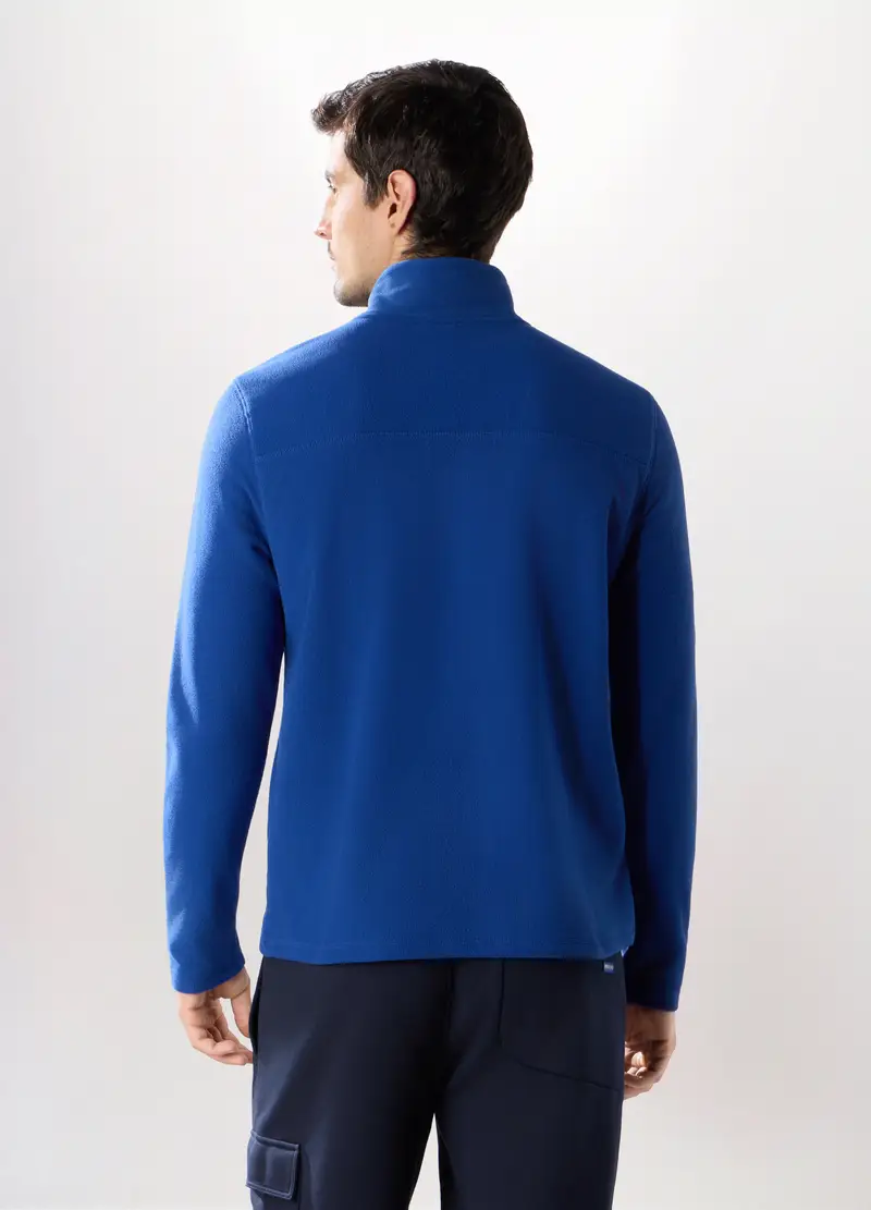Lupetto Con Zip In Pile Uomo, Unisex, Blu elettrico miniatura 2