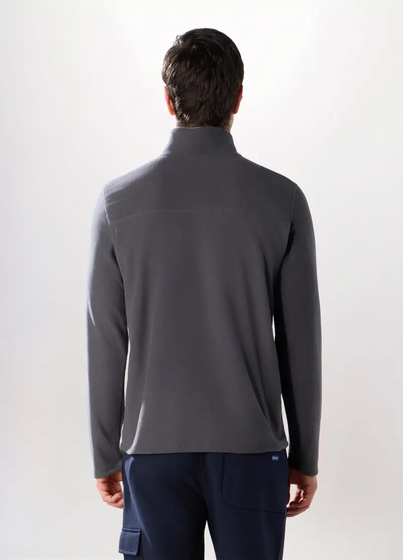 Lupetto Con Zip In Pile Uomo, Unisex, Grigio scuro miniatura 2