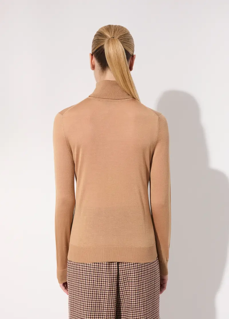 Lupetto In Misto Lana Donna, Unisex, Beige scuro miniatura 3