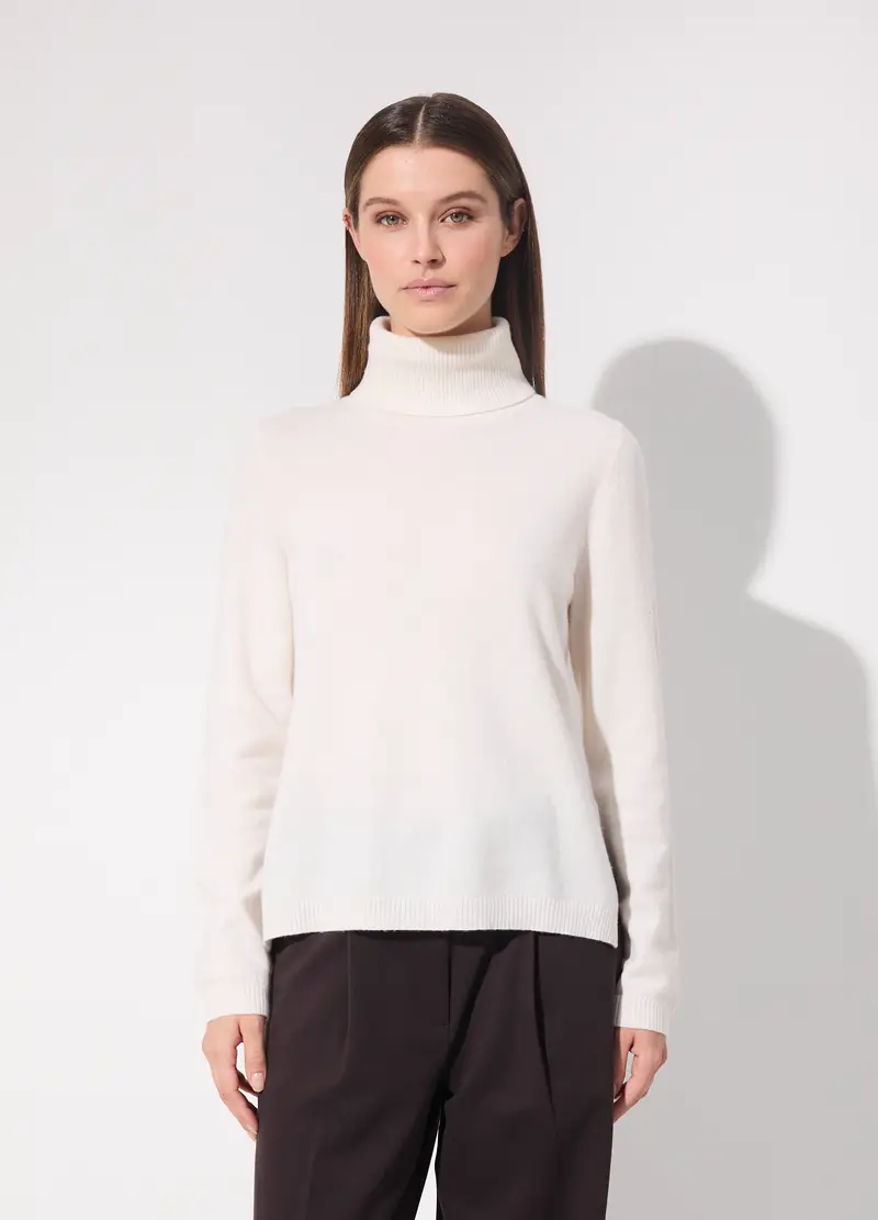 Lupetto In Misto Lana Donna, Unisex, Bianco miniatura 2