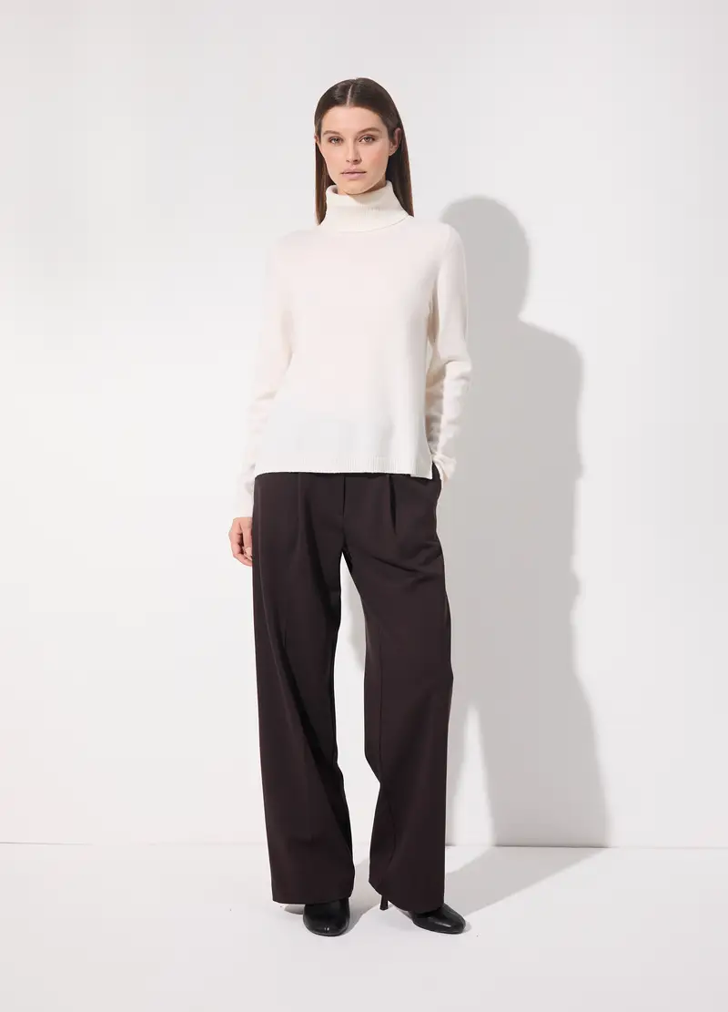 Lupetto In Misto Lana Donna, Unisex, Bianco