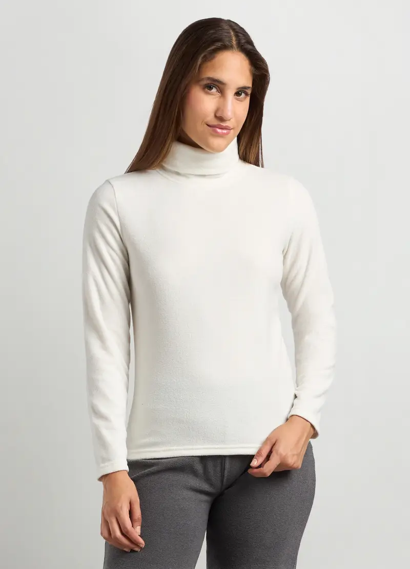 Lupetto In Pile Donna, Bianco gesso