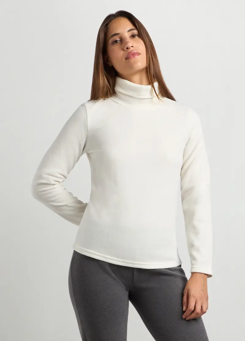 Lupetto In Pile Donna, Bianco gesso