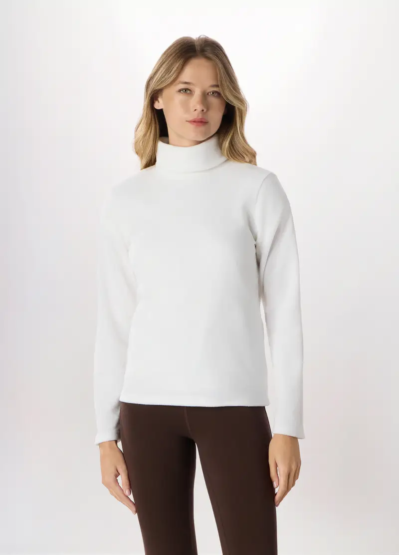 Lupetto In Pile Donna, Bianco gesso