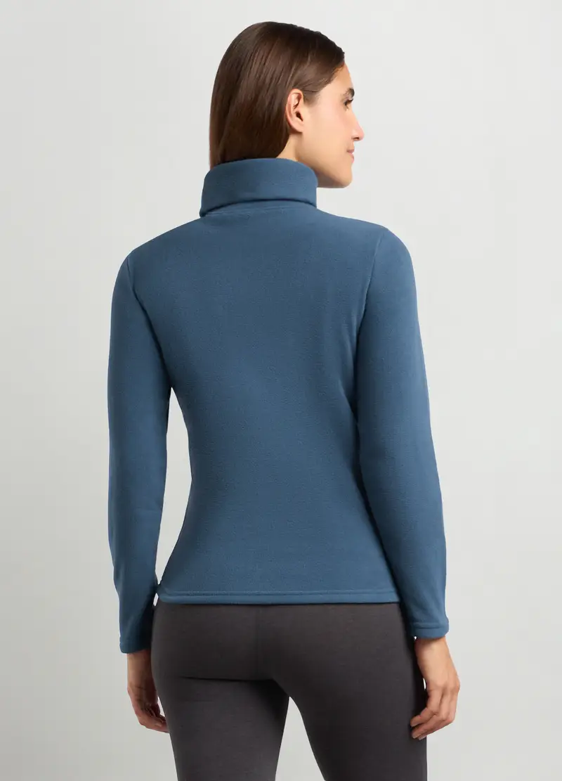 Lupetto In Pile Donna, Blu/Grigio miniatura 2