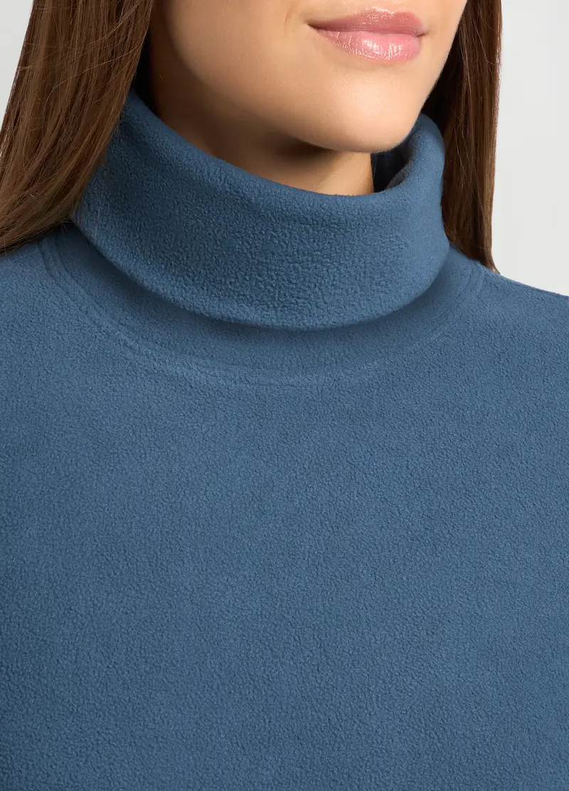 Lupetto In Pile Donna, Blu/Grigio miniatura 3