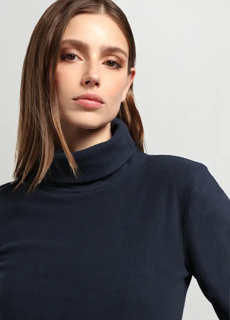 Lupetto In Pile Donna, Blu navy miniatura 3