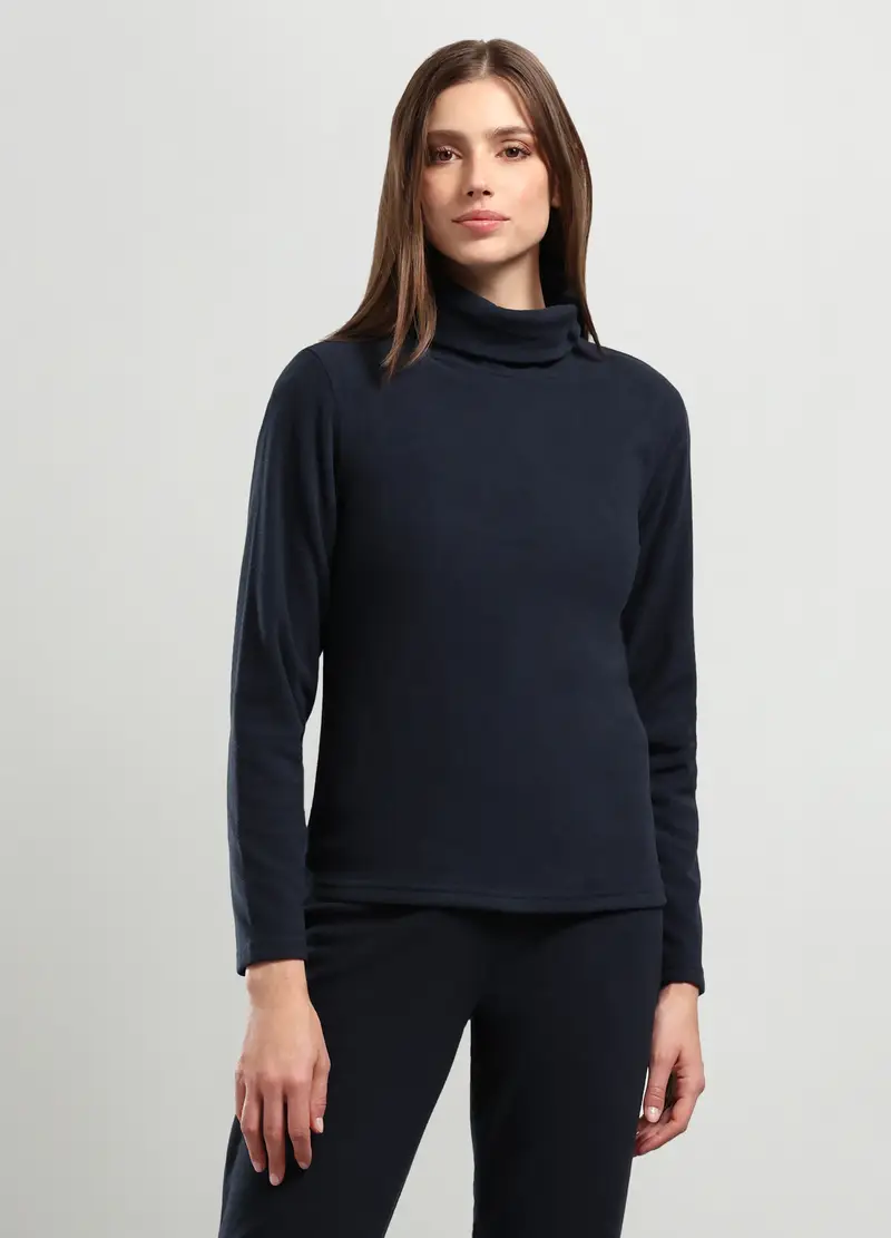 Lupetto In Pile Donna, Blu navy