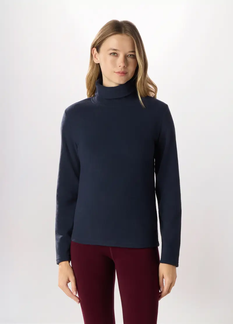 Lupetto In Pile Donna, Blu navy