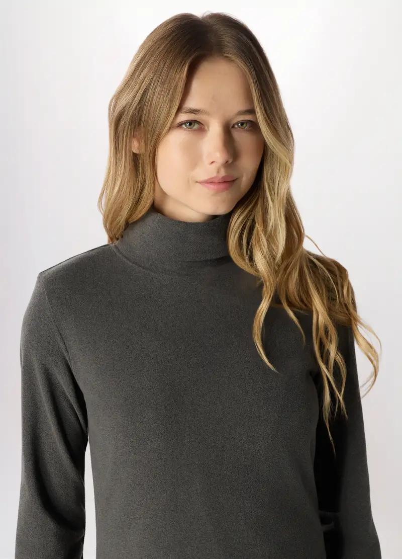 Lupetto In Pile Donna, Grigio scuro miniatura 3