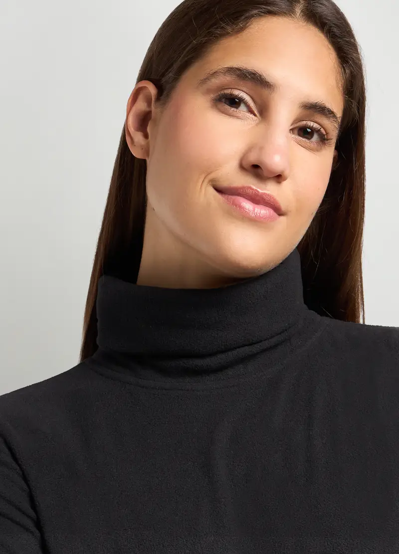 Lupetto In Pile Donna, Nero miniatura 3