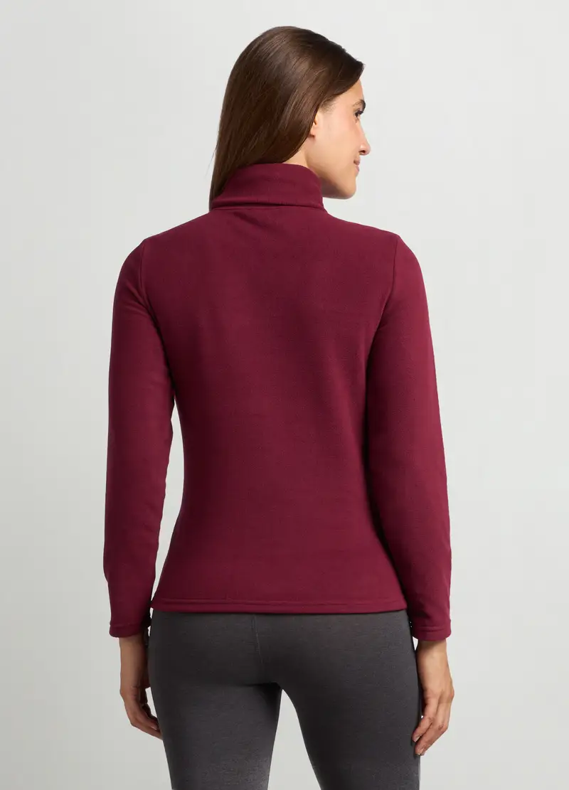 Lupetto In Pile Donna, Rosso burgundy miniatura 2