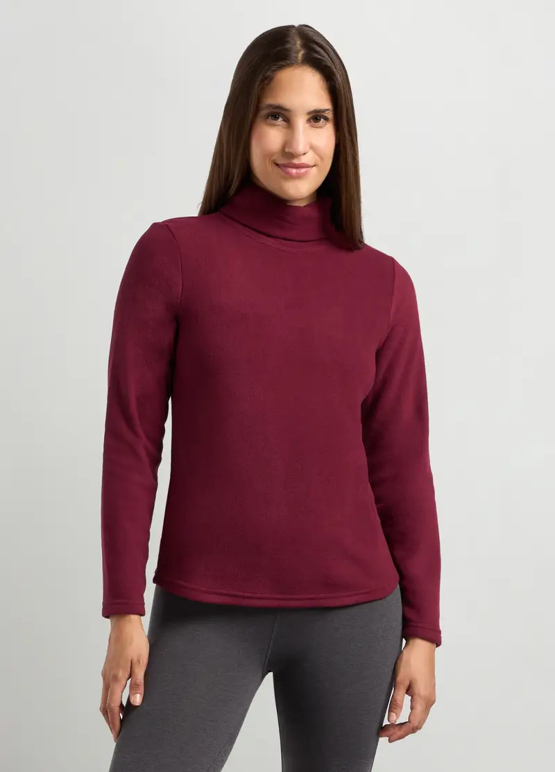 Lupetto In Pile Donna, Rosso burgundy