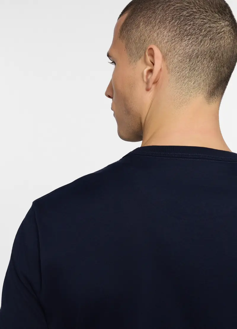 Maglia A Maniche Lunghe In Jersey Di Cotone, Unisex, Blu scuro miniatura 3