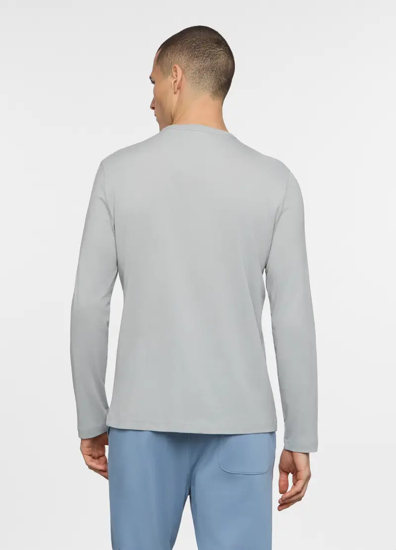 Maglia A Maniche Lunghe In Jersey Di Cotone, Unisex, Grigio cemento miniatura 2