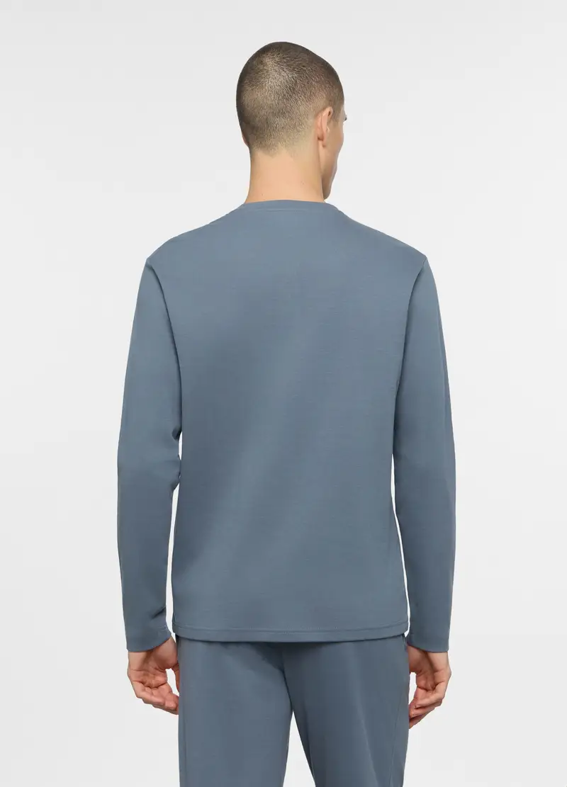 Maglia Del Pigiama A Serafino In Cotone Uomo, Grigio cemento miniatura 2