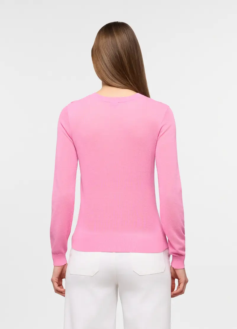 Maglia Girocollo Rasata Donna, Rosa pastello miniatura 2