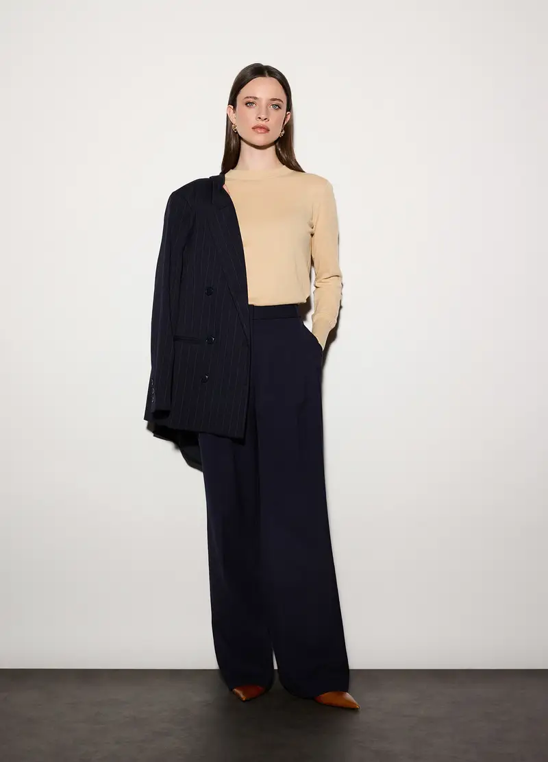 Maglia Girocollo Rasata Donna, Unisex, Beige chiaro