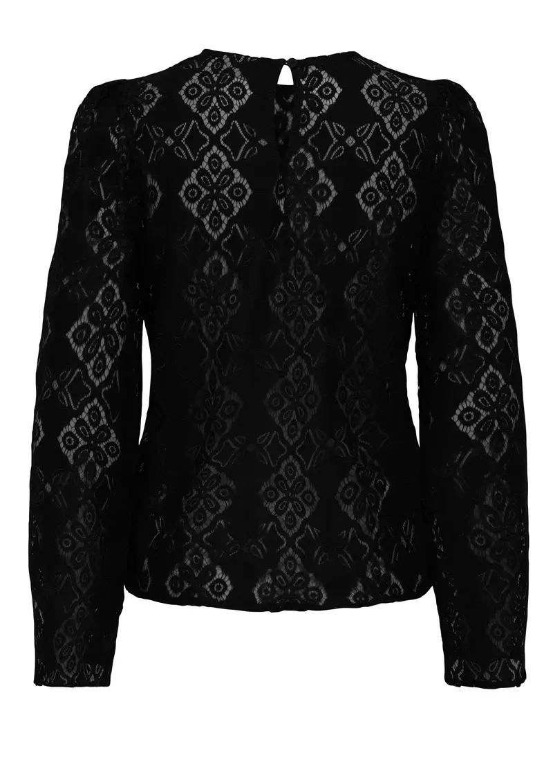 Maglia In Pizzo Lavorata Donna, Unisex, Nero miniatura 2