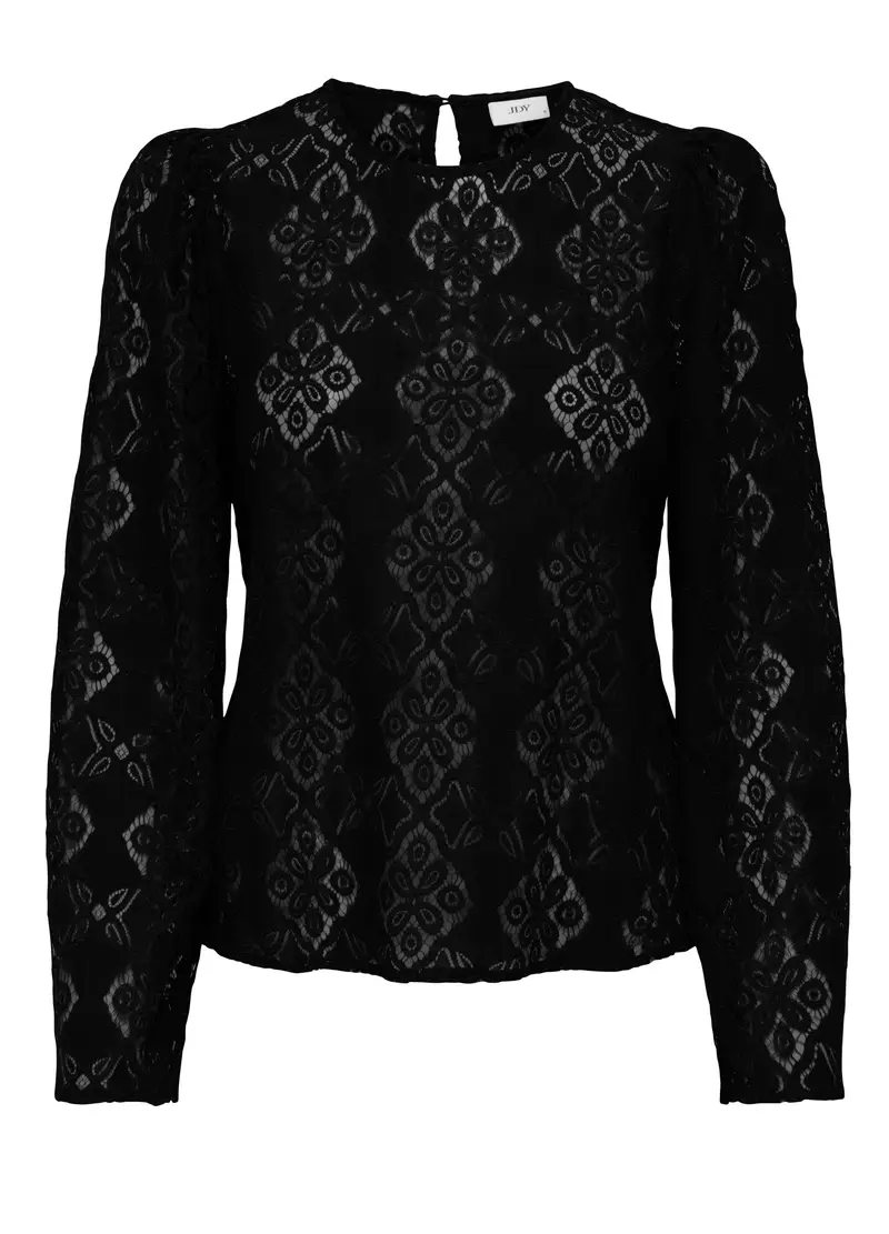 Maglia In Pizzo Lavorata Donna, Unisex, Nero
