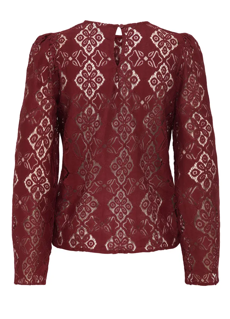 Maglia In Pizzo Lavorata Donna, Unisex, Rosso mattone miniatura 2