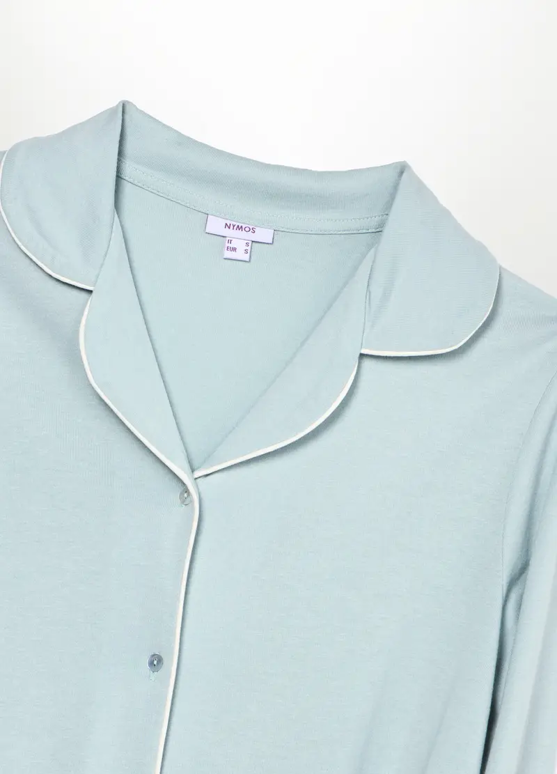Maglia Pigiama Misto Cotone Donna, Azzurro chiaro miniatura 2