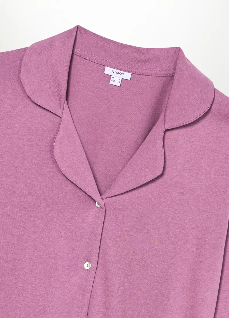Maglia Pigiama Misto Cotone Donna, Rosa scuro miniatura 2