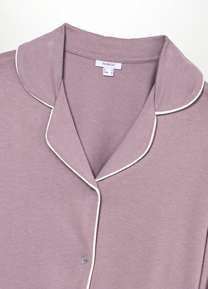 Maglia Pigiama Misto Cotone Donna, Viola chiaro miniatura 2