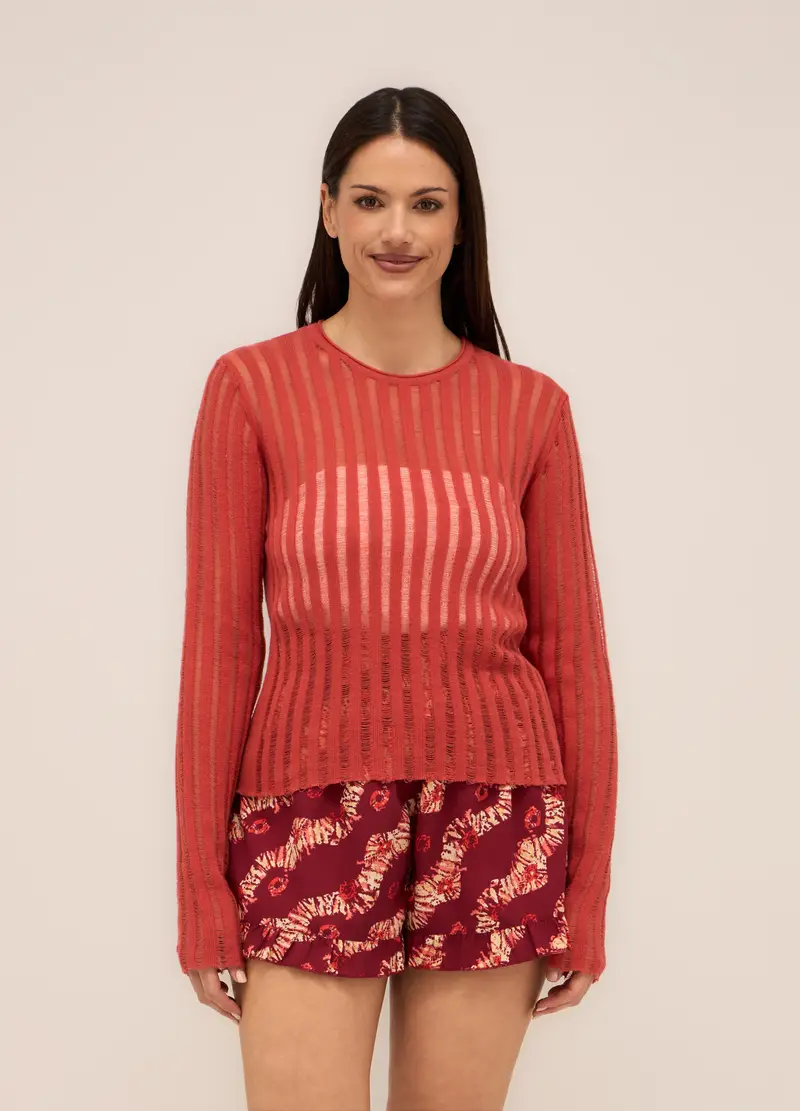 Upim, Maglia Tricot Misto Cotone Donna, Rosso chiaro, Taglia: XS