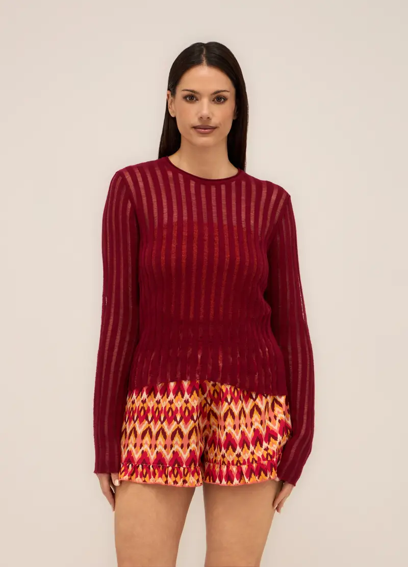 Upim, Maglia Tricot Misto Cotone Donna, Rosso scuro, Taglia: XS