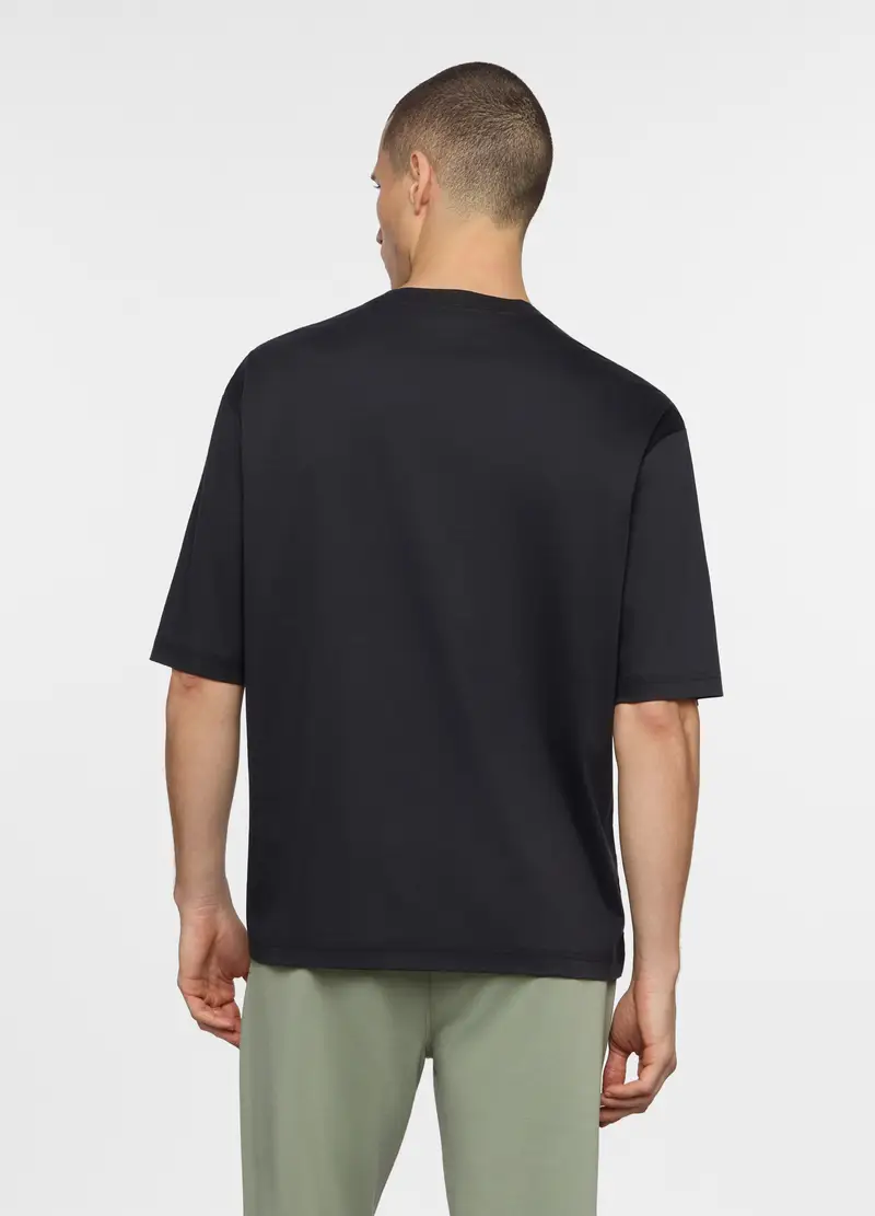 Maglietta A Maniche Corte In Interlock Uomo, Unisex, Nero miniatura 2