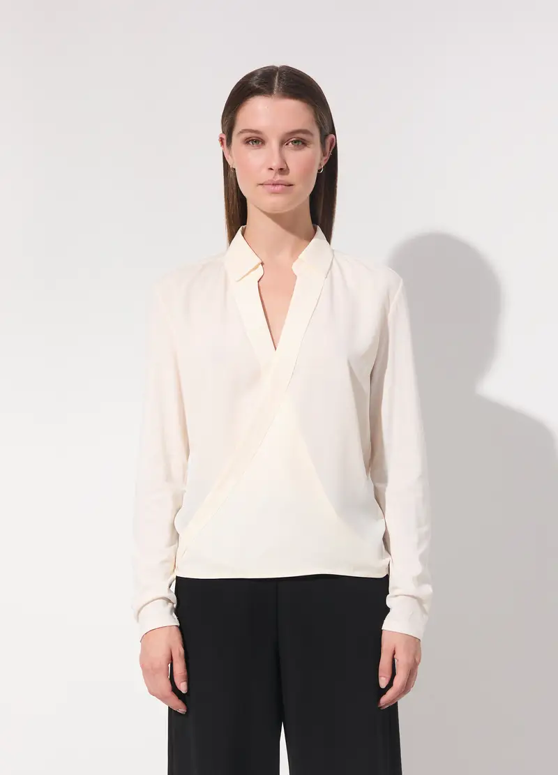 Maglietta A Maniche Lunghe In Cotone E Modal Donna, Unisex, Bianco miniatura 2