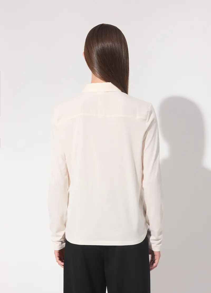 Maglietta A Maniche Lunghe In Cotone E Modal Donna, Unisex, Bianco miniatura 3