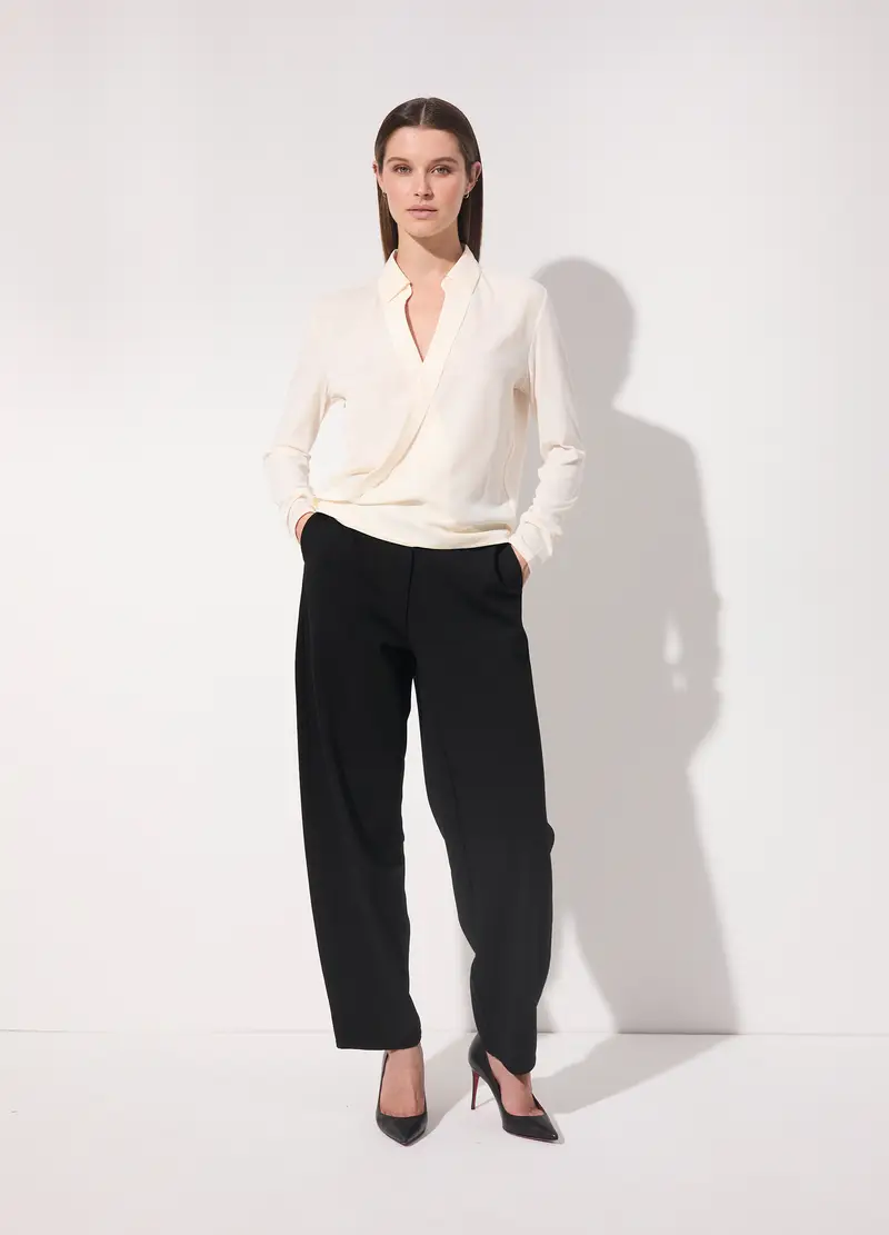 Maglietta A Maniche Lunghe In Cotone E Modal Donna, Unisex, Bianco