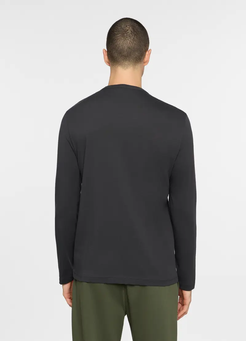 Maglietta A Maniche Lunghe In Cotone Uomo, Unisex, Grigio antracite miniatura 2